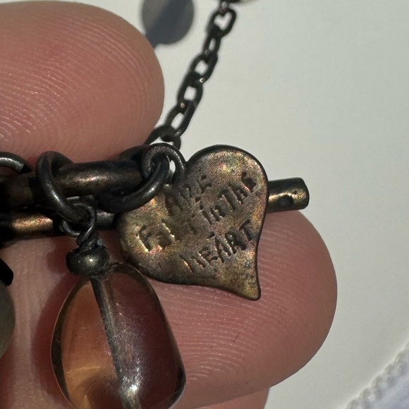 Vintage 90s Y2K Gothic Floral Beaded Inspirational Long Necklace - Picture 11 of 13